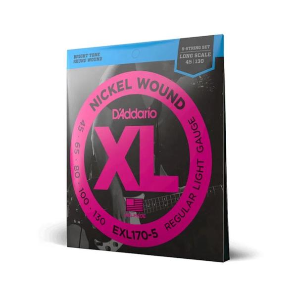 Imagem de Encordoamento D'addario Baixo EXL 170-5 XL Nickel Round Woun