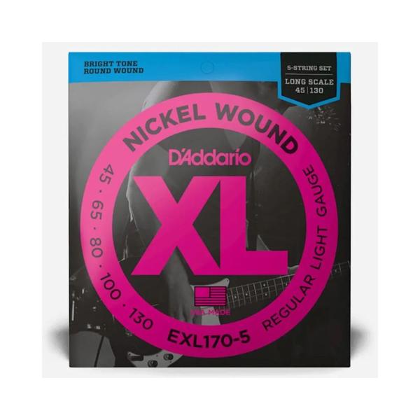 Imagem de Encordoamento D'addario Baixo EXL 170-5 XL Nickel Round Woun