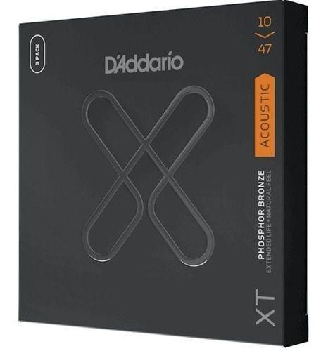 Imagem de Encordoamento Daddario P/ Violão Xtapb1047 - Pack Com 3