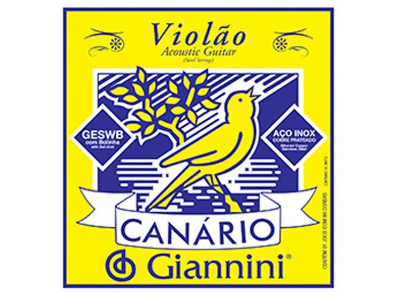 Imagem de Encordoamento Giannini Canário para Violão Aço .011 com Bolinha GESWB