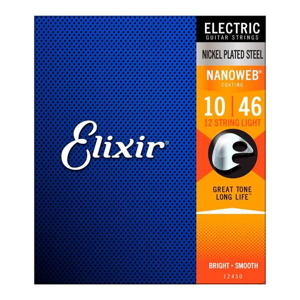 Encordoamento Guitarra 12 Cordas .010 Elixir Nanoweb Light Imagem de Encordoamento Guitarra 12 Cordas .010 Elixir Nanoweb Light