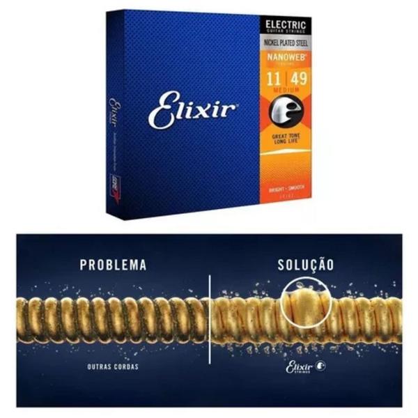 Imagem de Encordoamento Guitarra Elixir 011 Medium Nanoweb 12102