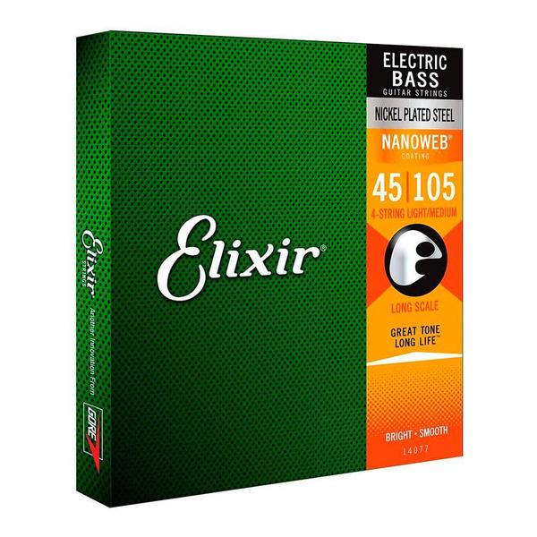 Imagem de Encordoamento Híbrido Baixo 4 Cordas .045 Elixir Nanoweb  