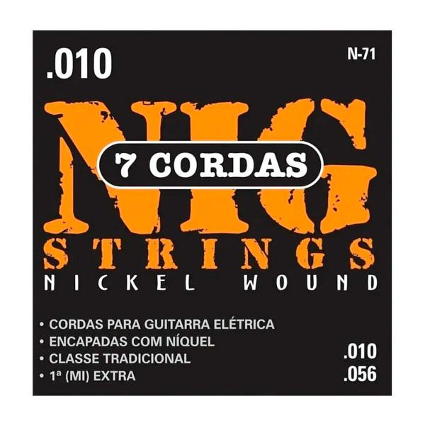 Encordoamento Nig Guitarra 7 Cordas 0.10 N-71 Imagem de Encordoamento Nig Guitarra 7 Cordas 0.10 N-71