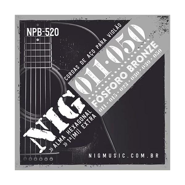 Imagem de Encordoamento NIG NPB-520 011 Fósforo Bronze para Violão Aço
