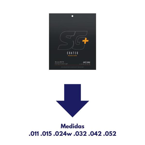 Encordoamento P/ VIOLÃO 011 Aço Bronze 85 15 5PCTES Sg+ 6686c Imagem de Encordoamento P/ VIOLÃO 011 Aço Bronze 85 15 5PCTES Sg+ 6686c