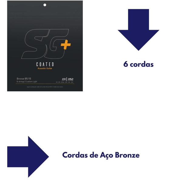 Encordoamento P/ VIOLÃO 011 Aço Bronze 85 15 5PCTES Sg+ 6686c Imagem de Encordoamento P/ VIOLÃO 011 Aço Bronze 85 15 5PCTES Sg+ 6686c