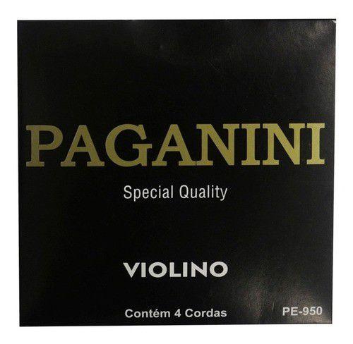 Imagem de Encordoamento paganini para violino 3/4 e ou 4/4  jogo de corda pe950 tensão média