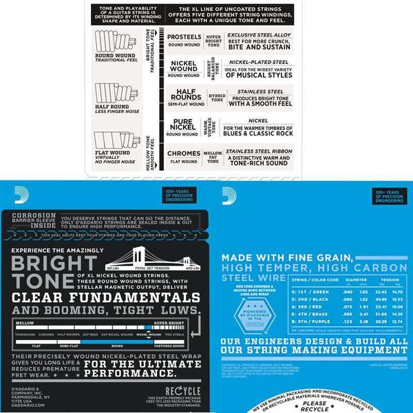 Imagem de Encordoamento para Baixo 5 Cordas EXL220-5 040 - D'addario