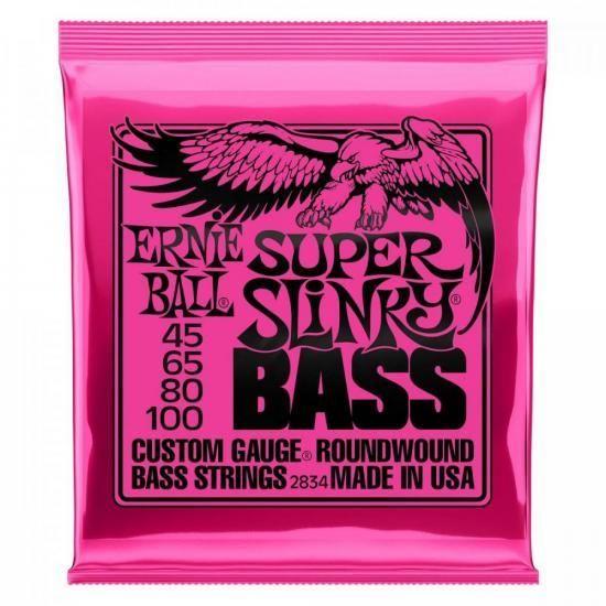 Encordoamento Para Contrabaixo Niquel .045 Super Slinky Ernie Ball F002 Imagem de Encordoamento Para Contrabaixo Niquel .045 Super Slinky Ernie Ball F002