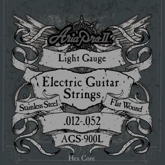 Encordoamento Para Guitarra Flat Wound .012 AGS900L Aria Pro II Imagem de Encordoamento Para Guitarra Flat Wound .012 AGS900L Aria Pro II