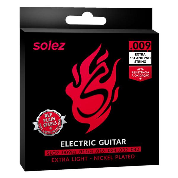 Encordoamento para Guitarra - Solez SLG9 - Calibre 0,9 Imagem de Encordoamento para Guitarra - Solez SLG9 - Calibre 0,9