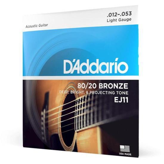 Imagem de Encordoamento Para Violão D Addario EJ11 Aço Ligh 80/20 Bronze .012 F002