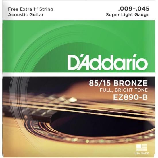 Imagem de Encordoamento Para Violão D Addario EZ890 Aço .009 Bronze