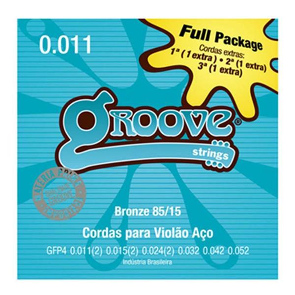 Imagem de Encordoamento Para Violão De Aço Groove Gfp4  Bronze .011