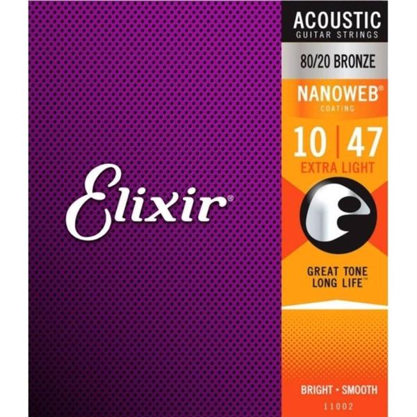 Imagem de Encordoamento para Violão Elixir Nanoweb 11002 Extra Light 0.010