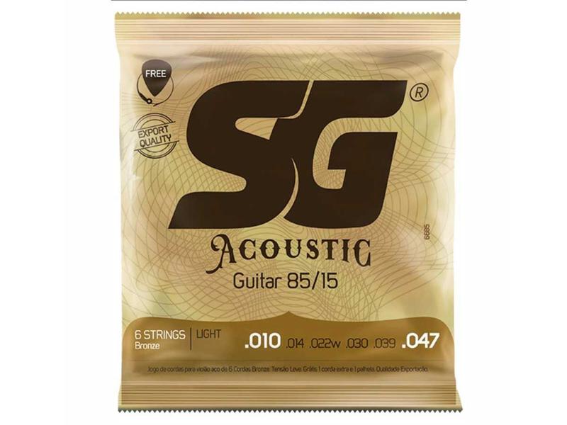 Imagem de Encordoamento para Violão SG Strings Aço 010 Bronze