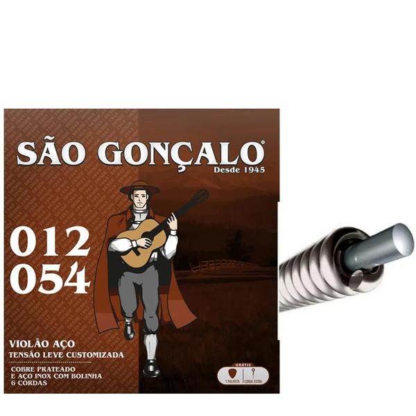 Imagem de Encordoamento sao goncalo violao aco prata 012 c/bolinha 0.012 - 0.054