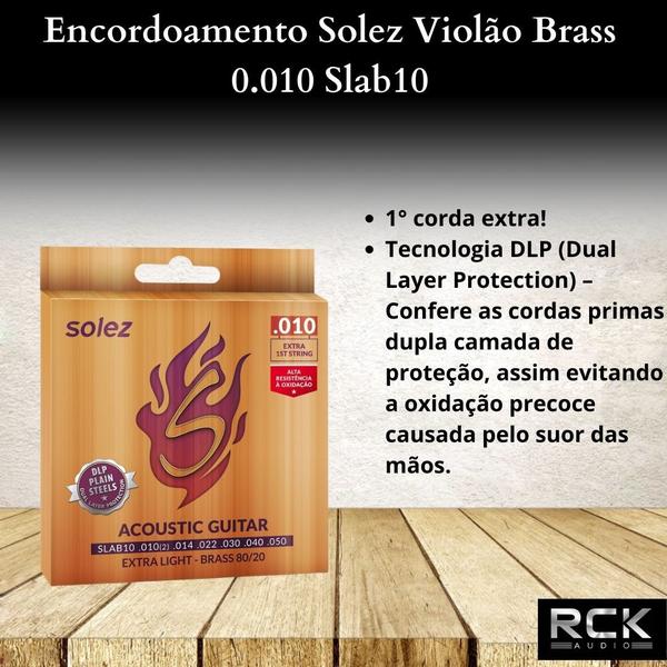 Imagem de Encordoamento Solez Violão Brass 0.010 Slab10