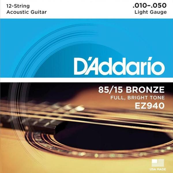 Imagem de Encordoamento Violão 12 Cordas Aço 0.10 EZ940 - D'addario