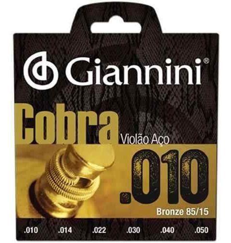Encordoamento Violão Aço 0.010 85/15 Giannini Cobra Geefle Imagem de Encordoamento Violão Aço 0.010 85/15 Giannini Cobra Geefle