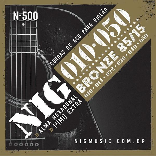 Imagem de Encordoamento Violão Aço 010 NIG Bronze 85/15 N500