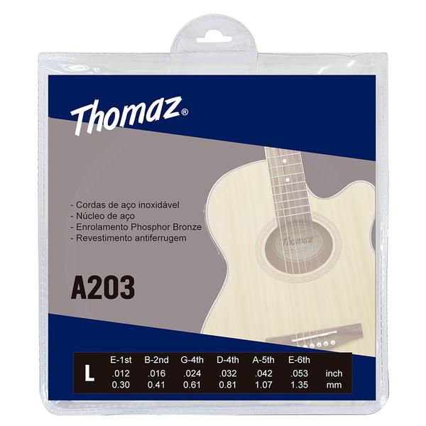 Imagem de Encordoamento Violão Aço 012 Phosphor Bronze 203L Thomaz