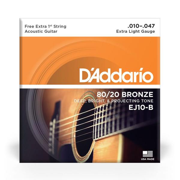 Imagem de Encordoamento Violão Aço 10-47 Corda Extra D Addario EJ10-B