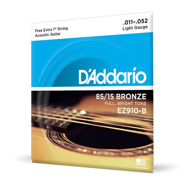 Imagem de Encordoamento Violão Aço 11-52 Corda Extra D Addario EZ910-B