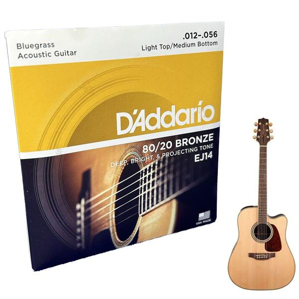 Imagem de Encordoamento Violão Aço 12-56 D'Addario Bronze 80/20 EJ14