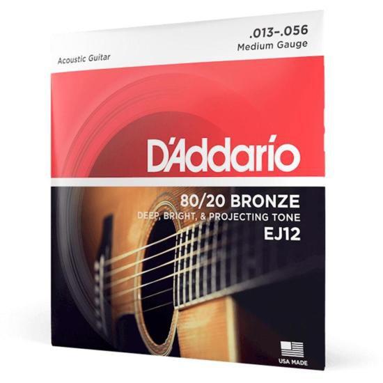 Imagem de Encordoamento Violão Aço MÉDIO EJ12 0.13 80/20 Bronze D Addario