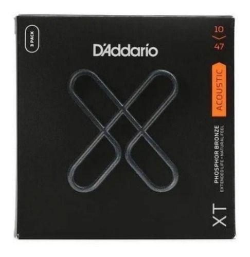 Imagem de Encordoamento Violão D'addario Xtapb1047 Phosforo Bronze Leve Pack Com 3