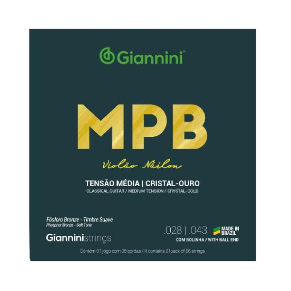 Imagem de Encordoamento Violão Giannini MPB GENWG Cristal Ouro - Nylon