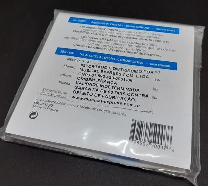 Encordoamento Violão Nylon Savarez High Cristal Corum 500Cj Imagem de Encordoamento Violão Nylon Savarez High Cristal Corum 500Cj