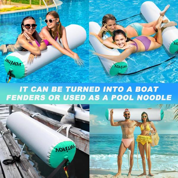 Encosto de cabeça inflável para doca flutuante VoFitny Mint Green Imagem de Encosto de cabeça inflável para doca flutuante VoFitny Mint Green