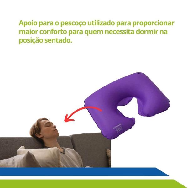 Imagem de Encosto e Apoio Cervical Inflável Bioflorence Cód 501-0150