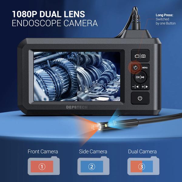 Imagem de Endoscópio industrial DEPSTECH com lente dupla 1080P 7,9 mm 16,5 pés