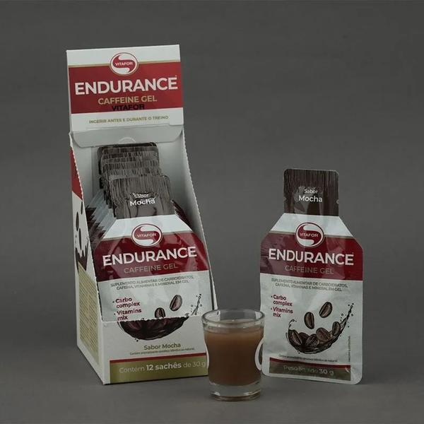 Imagem de Endurance Caffeine gel Display com 12 sachês de 30g Sabores Chocolate Belga/Limão e Mocha - Vitafor