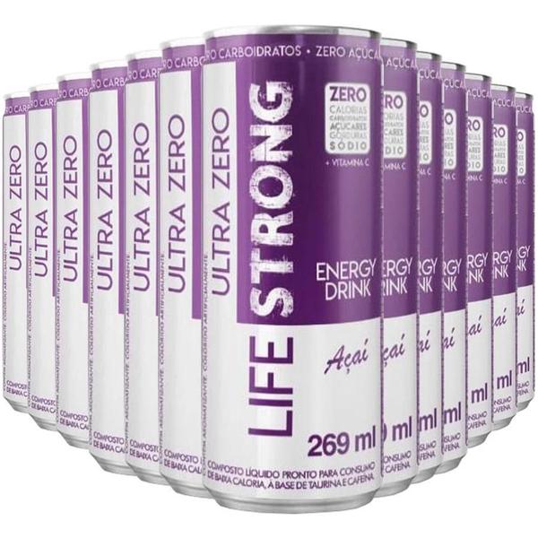 Imagem de Energético Life Strong Energy Drink 12 Unidades Sabor Açai