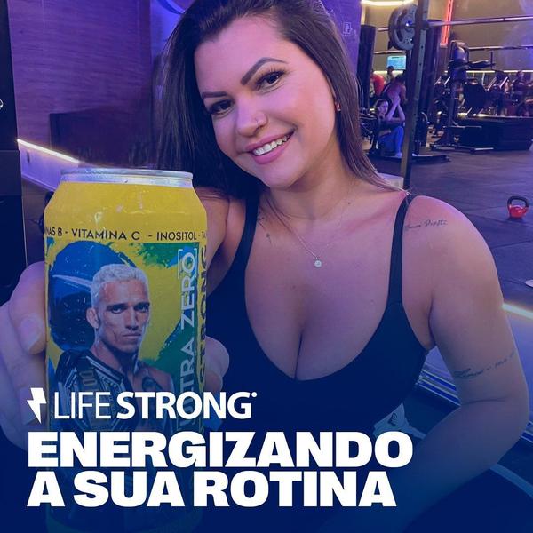 Imagem de Energético Life Strong Ultra Zero Energy Drink Tradicional Zero Açucar 473ml Latão