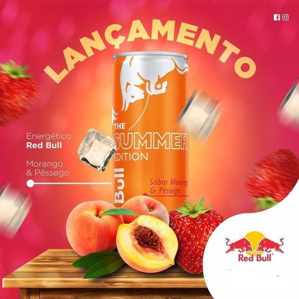 Imagem de Energético Red Bull Morango/Pessego 250Ml (4 Latas)