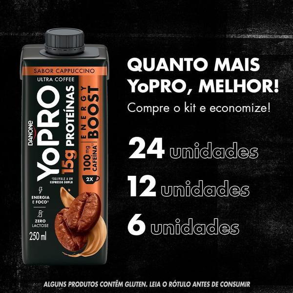 Energy Boost UHT YoPRO 15g de Proteínas Cappuccino 250ml Imagem de Energy Boost UHT YoPRO 15g de Proteínas Cappuccino 250ml