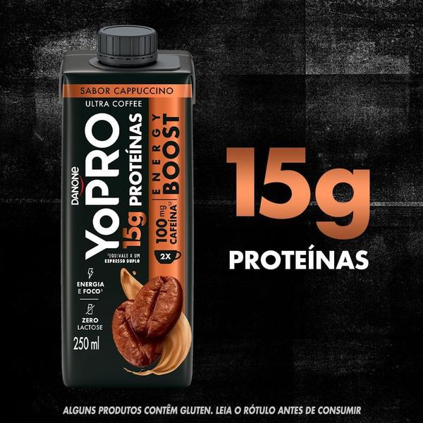 Energy Boost UHT YoPRO 15g de Proteínas Cappuccino 250ml Imagem de Energy Boost UHT YoPRO 15g de Proteínas Cappuccino 250ml
