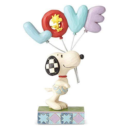 Imagem de Enesco Jim Shore Peanuts Snoopy com estatueta de balão de amor, 7,5 polegadas, multicolorido