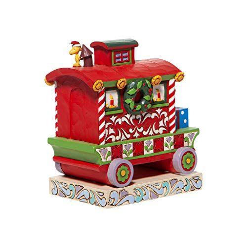 Imagem de Enesco Jim Shore Peanuts Woodstock's Christmas Train Caboose Figurine, Multicolor