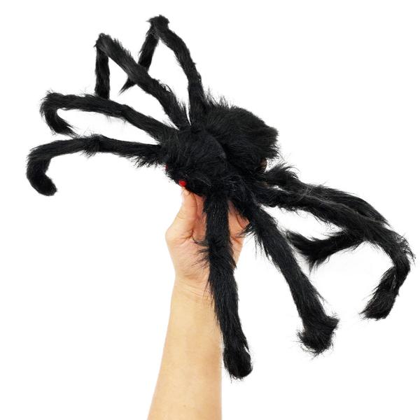 Imagem de Enfeite Aranha Grande Peluda Realista Assustadora 60cm Halloween Festa Carnaval