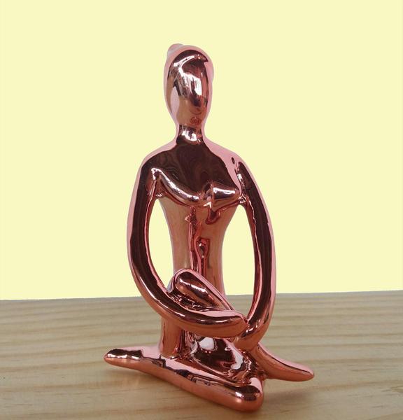 Enfeite Bailarina Yoga de Cerâmica Rose Gold - Magagift Imagem de Enfeite Bailarina Yoga de Cerâmica Rose Gold