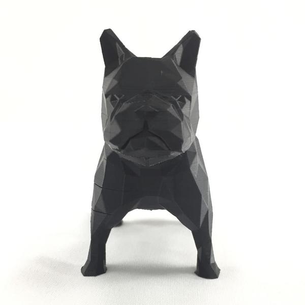 Imagem de Enfeite Bulldog Cachorro Geométrico Preto Decoração 3D 10cm