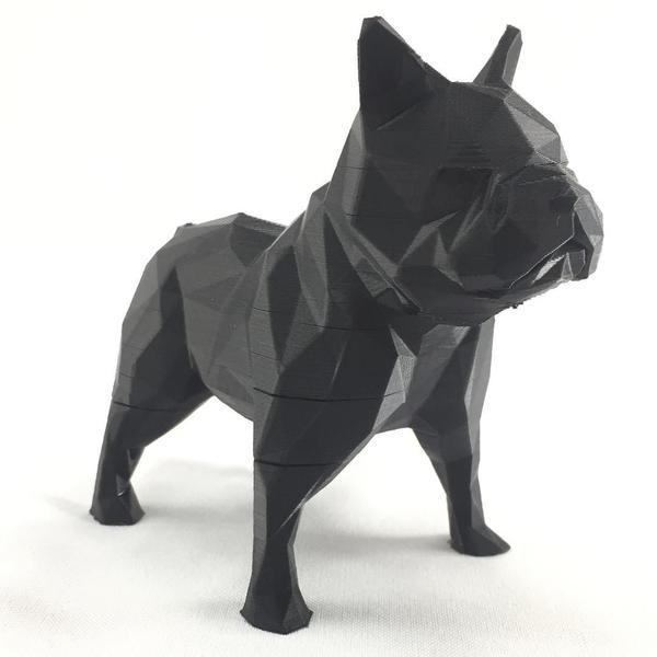 Imagem de Enfeite Bulldog Cachorro Geométrico ul Decoração 3D 10cm