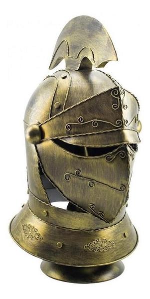 Imagem de Enfeite Capacete Cavaleiro Medieval Dourado 47Cm